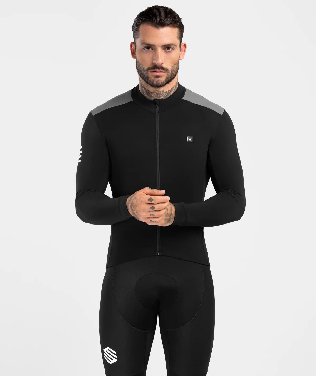 Siroko M4 Fleet Moss heren thermisch fietsshirt lange mouwen zwart