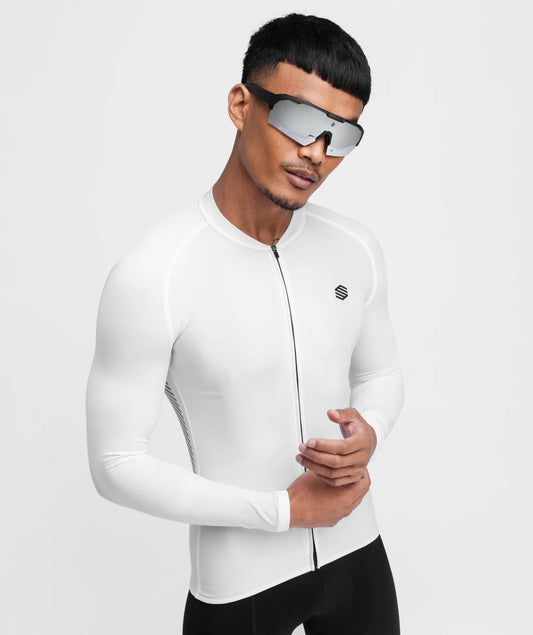Siroko M2 State Road heren fietsshirt lange mouwen wit
