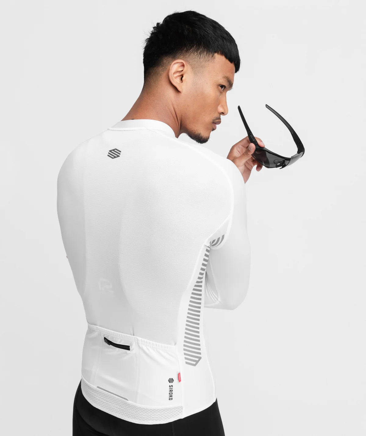 Siroko M2 State Road heren fietsshirt lange mouwen wit