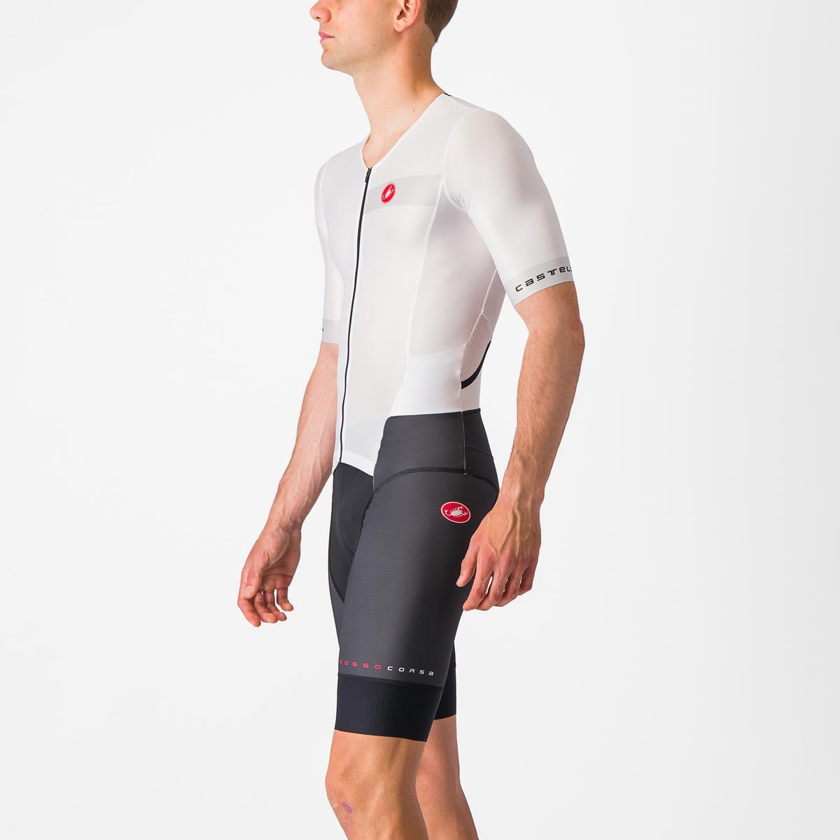 Castelli Free Sanremo SS Trisuit korte mouw wit/zwart
