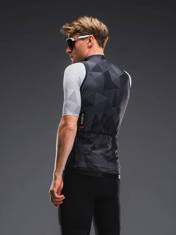 Fusion Men’s TEMPO! Cycling Vest Donkergrijs – Heren Fleece Fietsvest