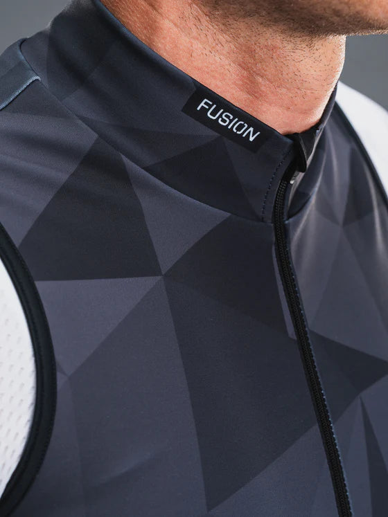Fusion Men’s TEMPO! Cycling Vest Donkergrijs – Heren Fleece Fietsvest
