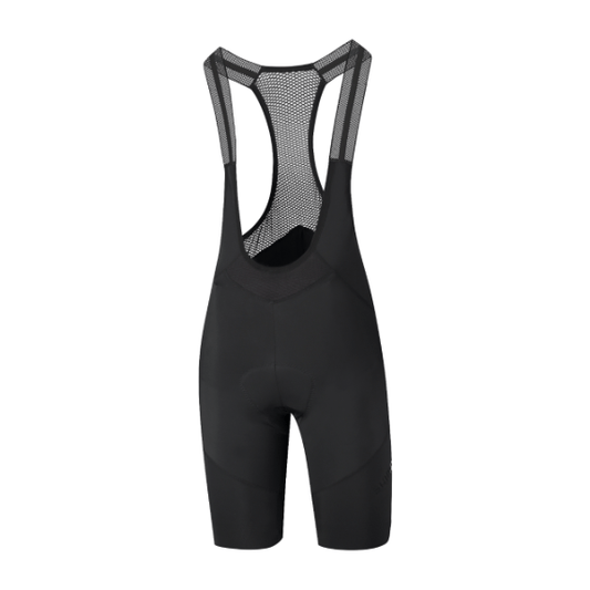Shimano Nozomi korte fietsbroek met bretels zwart voorkant